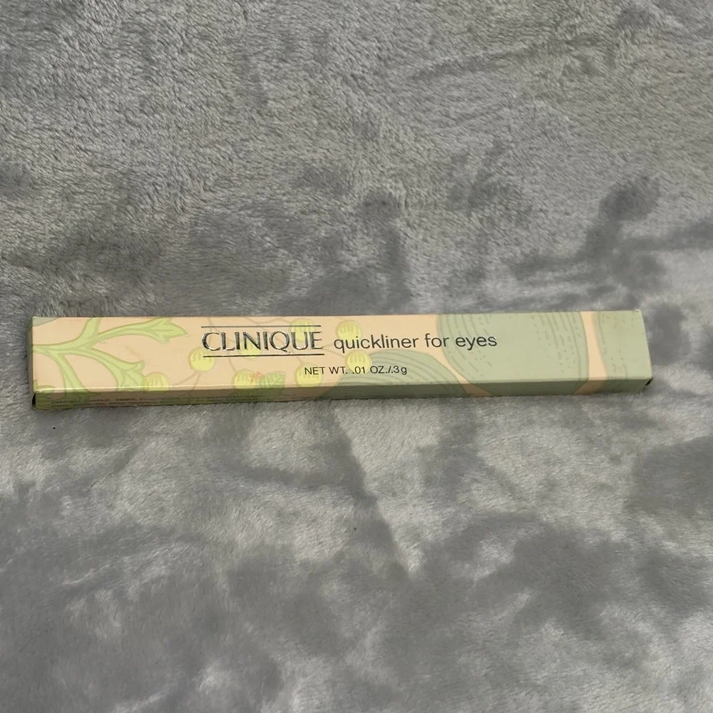 Clinique Quickliner for Eyes 01 New Black Full Size NIB with‎ Smudger 0.01oz